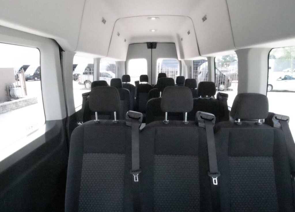 An image of several seats inside a van.