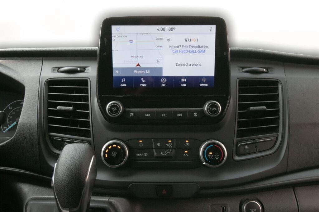 an LED screen mounted on the dashboard for route optimization